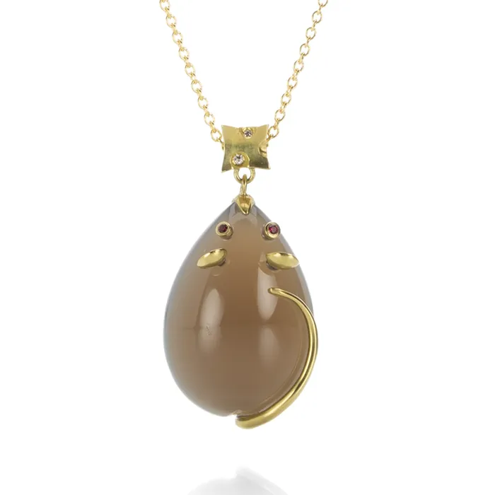 Necklaces Moonstone Mouse Necklace - Annette Ferdinandsen