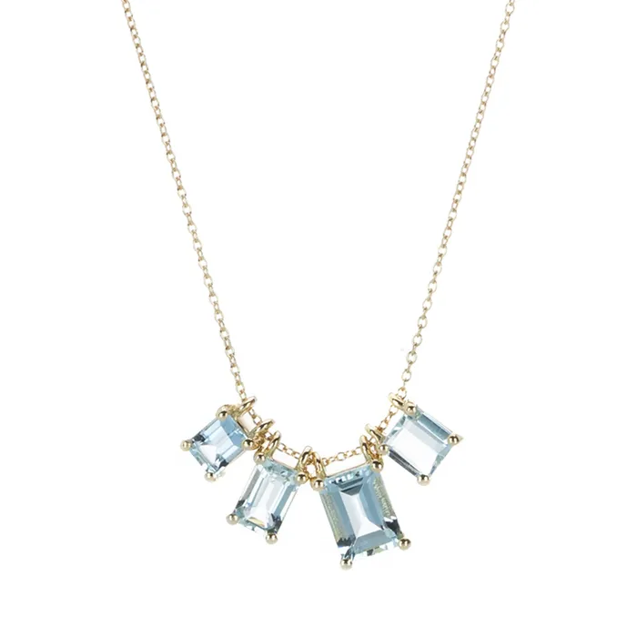 Necklaces Nicole Landaw Aquamarine Story Necklace