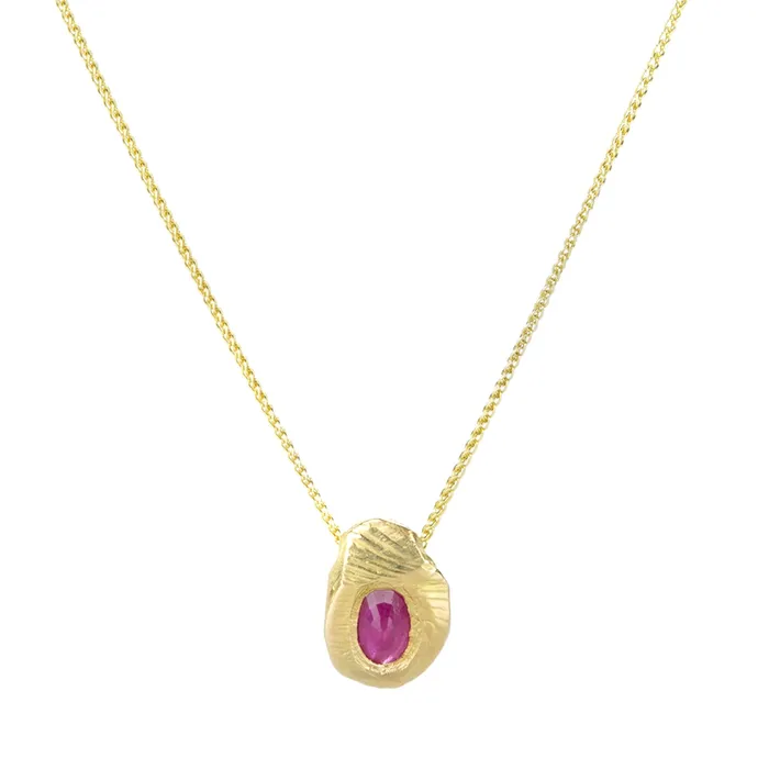 Necklaces Oval Ruby Pendant Necklace - Page Sargisson