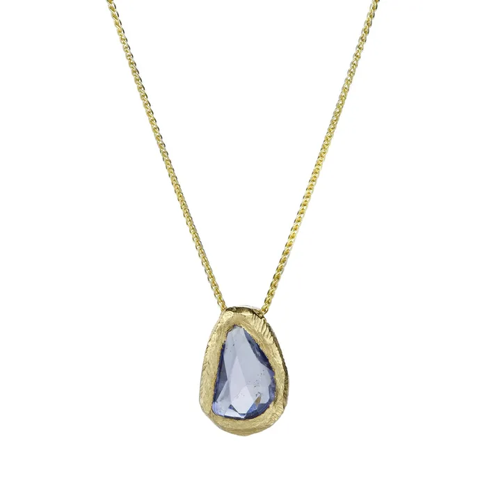 Necklaces Page Sargisson Rose Cut Blue Sapphire Pendant Necklace