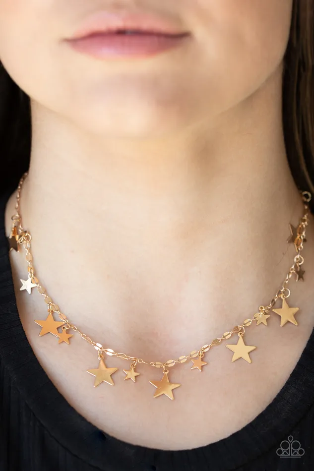 Necklaces Paparazzi Accessories Paparazzi Starry Shindig - Gold Necklace