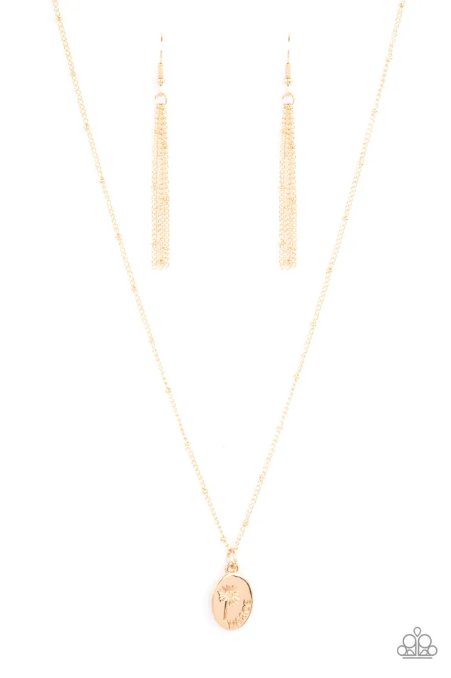 Necklaces | Paparazzi Be The Peace You Seek Gold Necklace - diannesjewelryshop