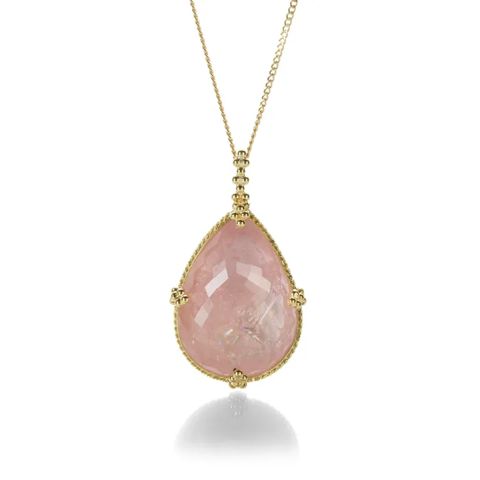 Necklaces Pear Shaped Morganite Necklace - Amali