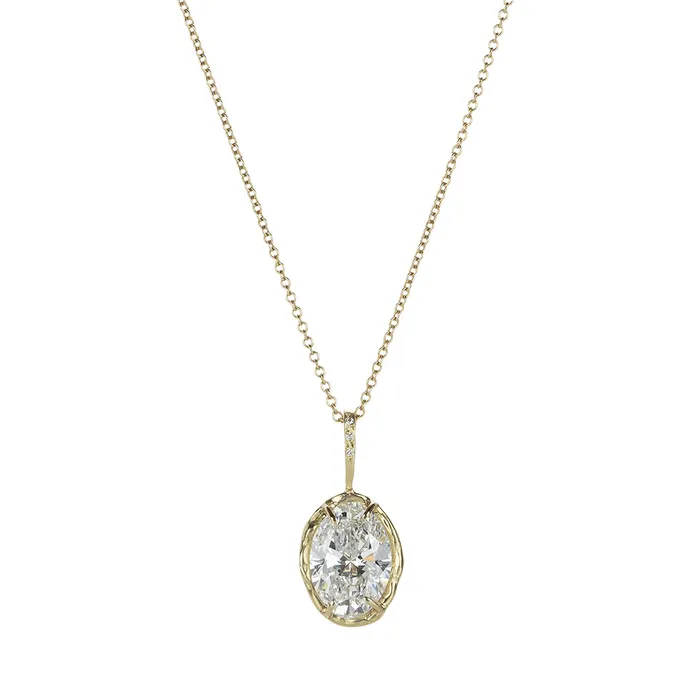 Necklaces Robin Haley Oval Lab Grown Diamond Pendant Necklace