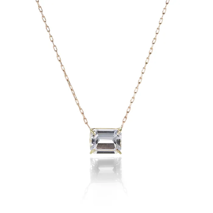 Necklaces Rosanne Pugliese Emerald Cut White Topaz Necklace