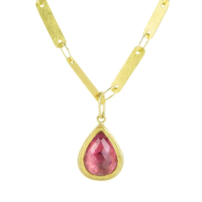 Necklaces Rose Cut Red Tourmaline Pendant (Pendant Only) - Petra Class