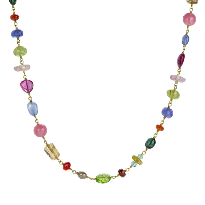 Necklaces Spun Sugar Multicolored Gemstone Necklace - Mallary Marks