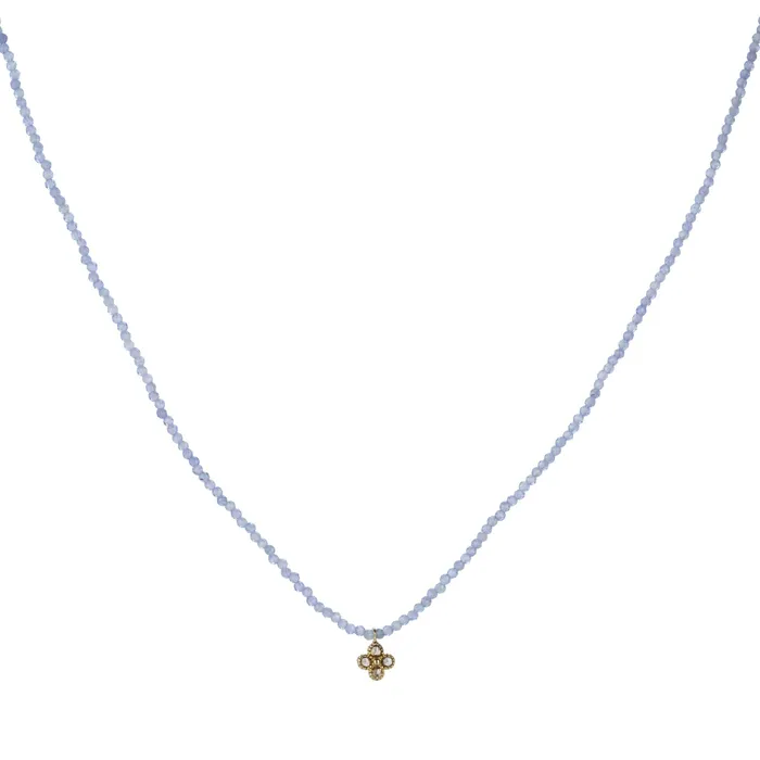 Necklaces Tanzanite and Diamond Clover Pendant Necklace - Margaret Solow