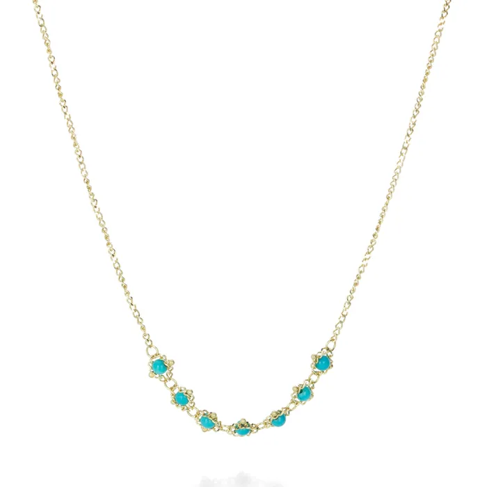 Necklaces Turquoise Petite Textile Necklace - Amali