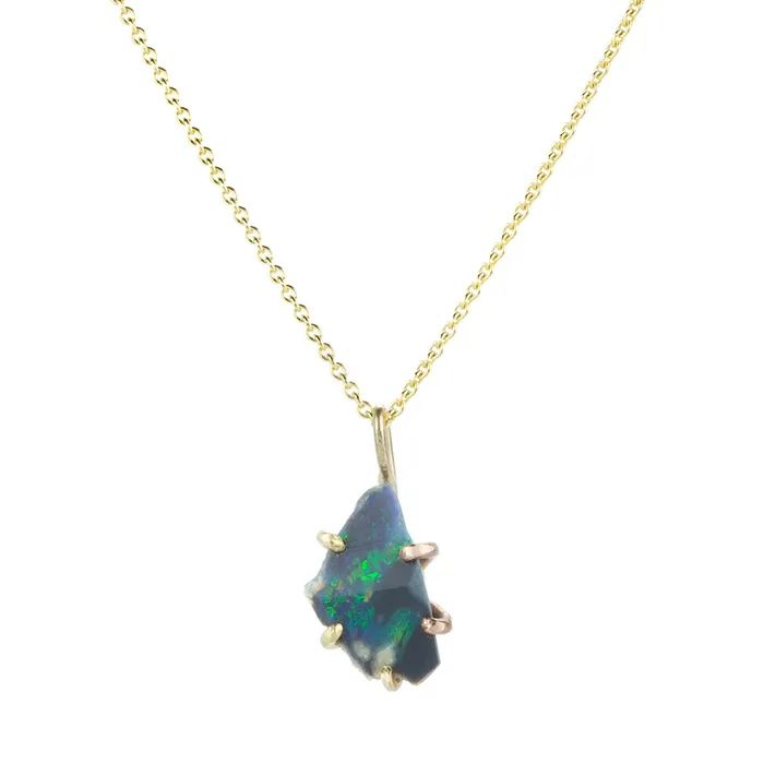 Necklaces Variance Small Dark Australian Opal Pendant Necklace