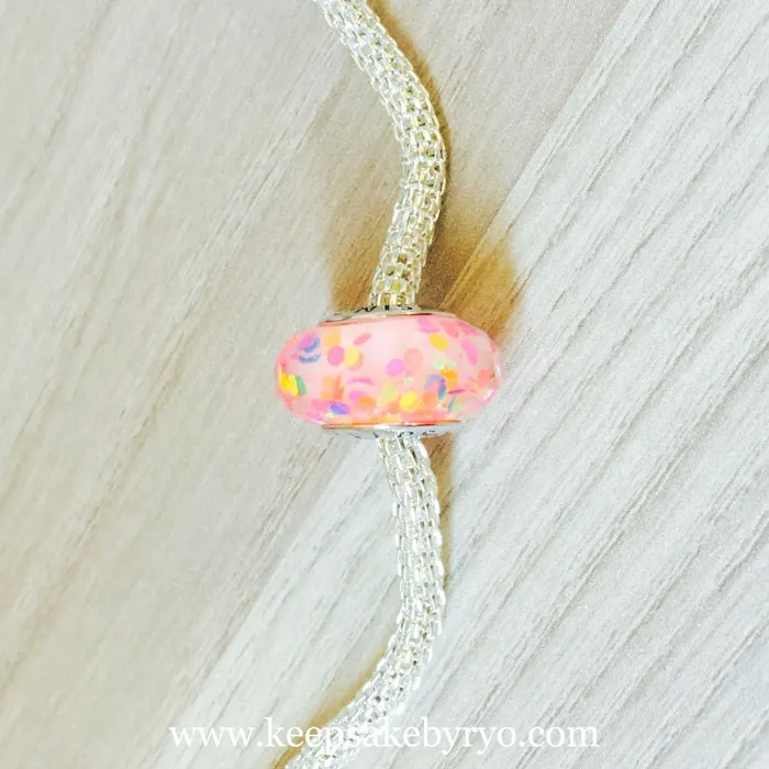 NEON RAINBOW CONFETTI EUROPEAN CHARM | More Customization Options Charm Necklaces