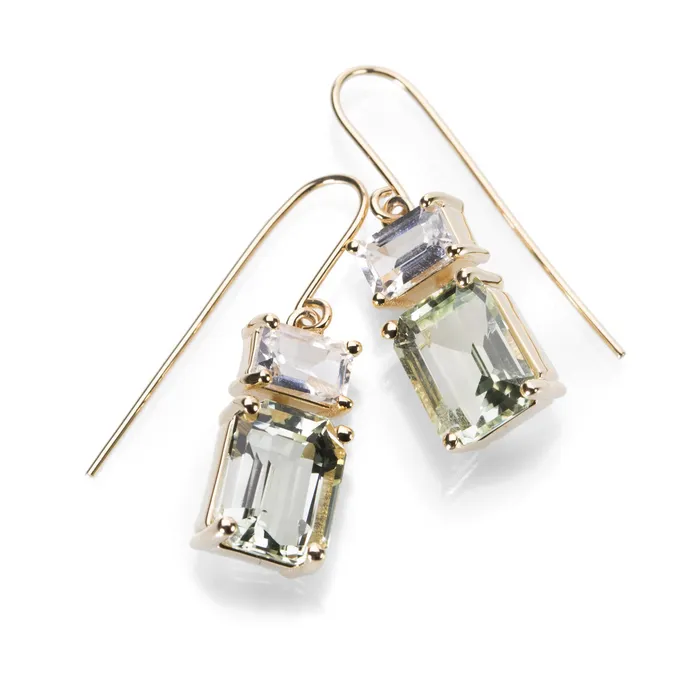 Nicole Landaw Earrings Beryl and Sapphire Earrings