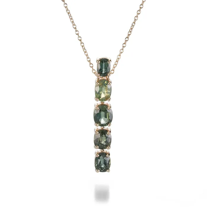 Nicole Landaw Necklaces Montana Sapphire Bar Necklace