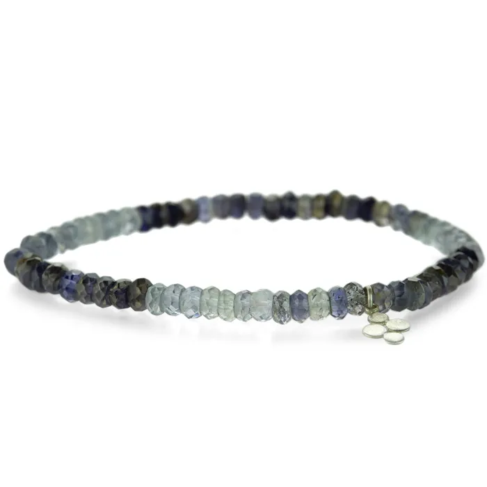 Ombre Iolite Rondelle Beaded Bracelet Ananda Khalsa Bracelets