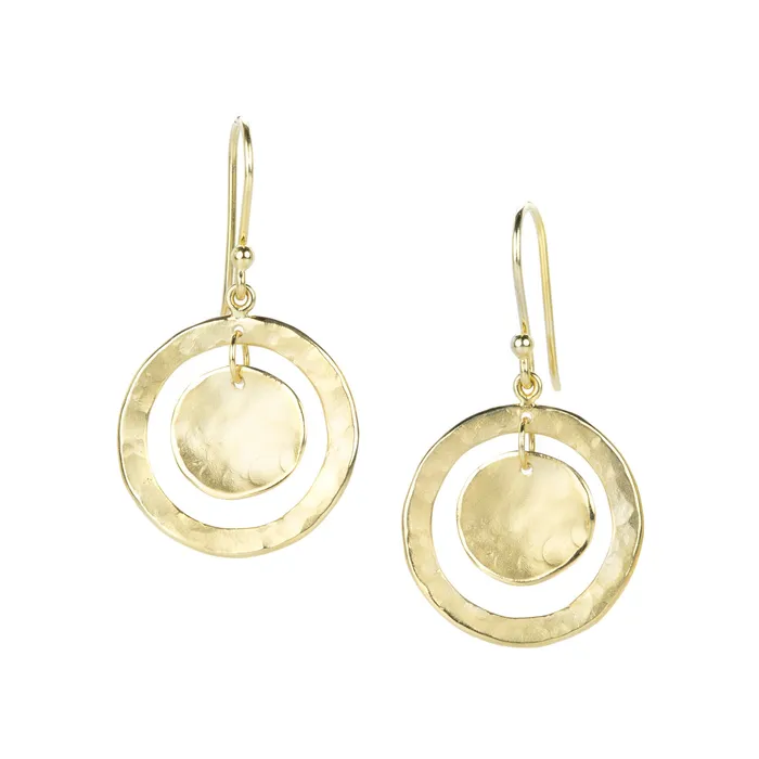 Open Hammered Double Disc Earrings Anne Sportun Earrings