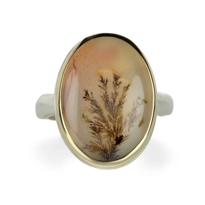 Oval Bezel Set Dendritic Agate Ring Jamie Joseph Rings