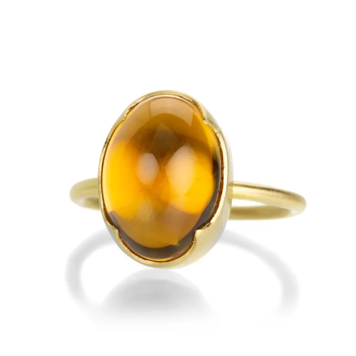 Oval Cabochon Citrine Ring Gabriella Kiss Rings