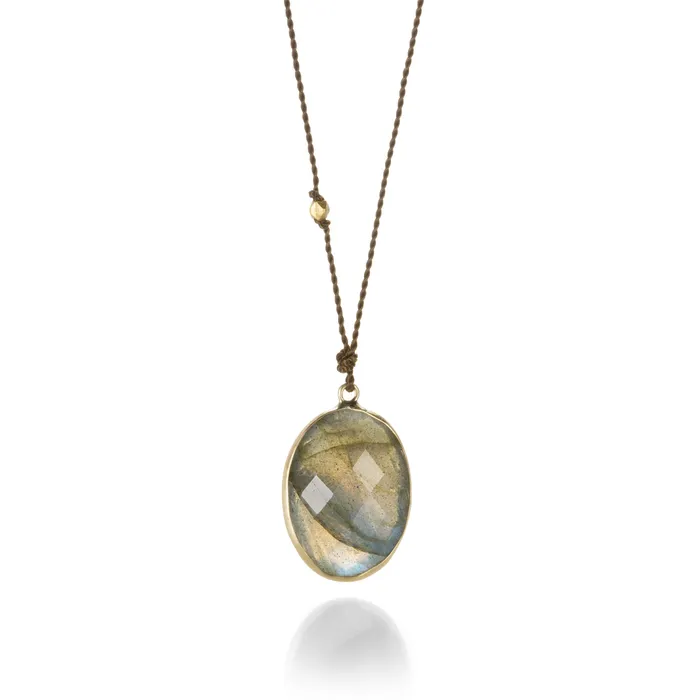 Oval Faceted Labradorite Necklace Margaret Solow Necklaces