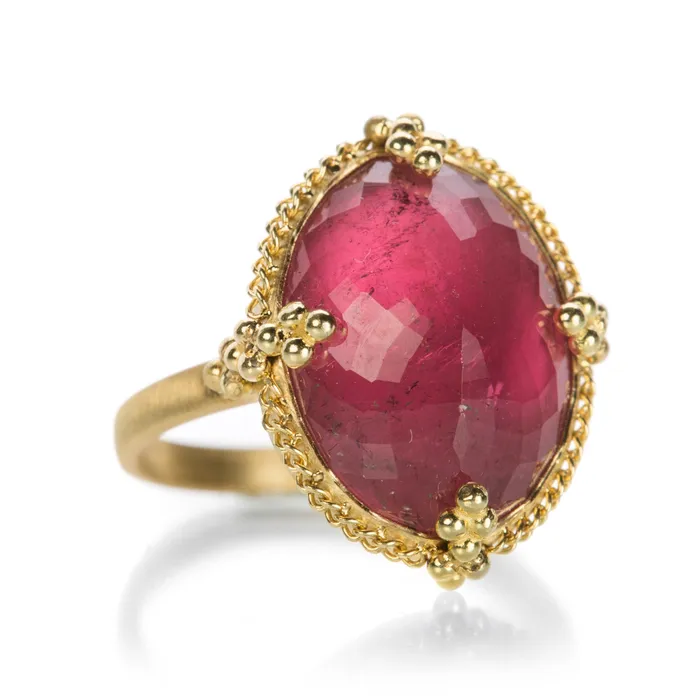 Oval Faceted Pink Tourmaline Ring Amali Rings