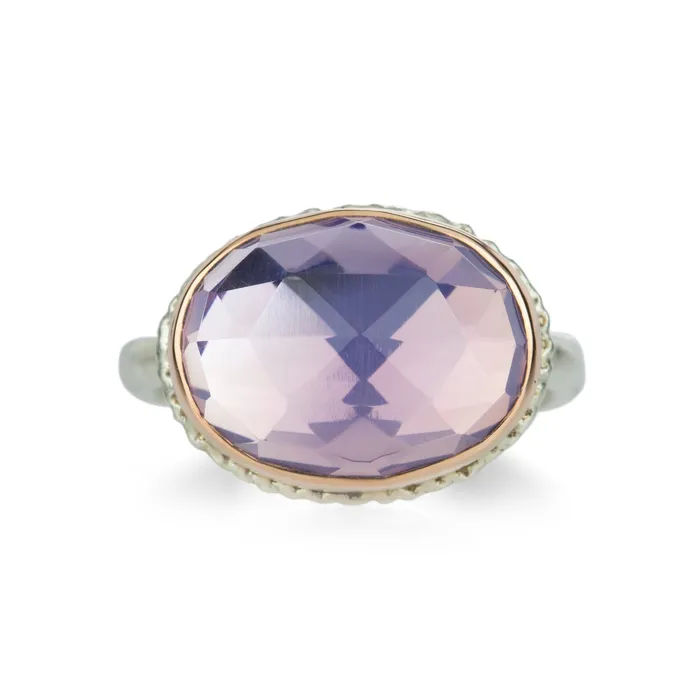 Oval Rose Cut Lavender Amethyst Ring Jamie Joseph Rings