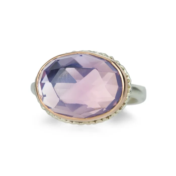 Oval Rose Cut Lavender Amethyst Ring | Jamie Joseph Rings