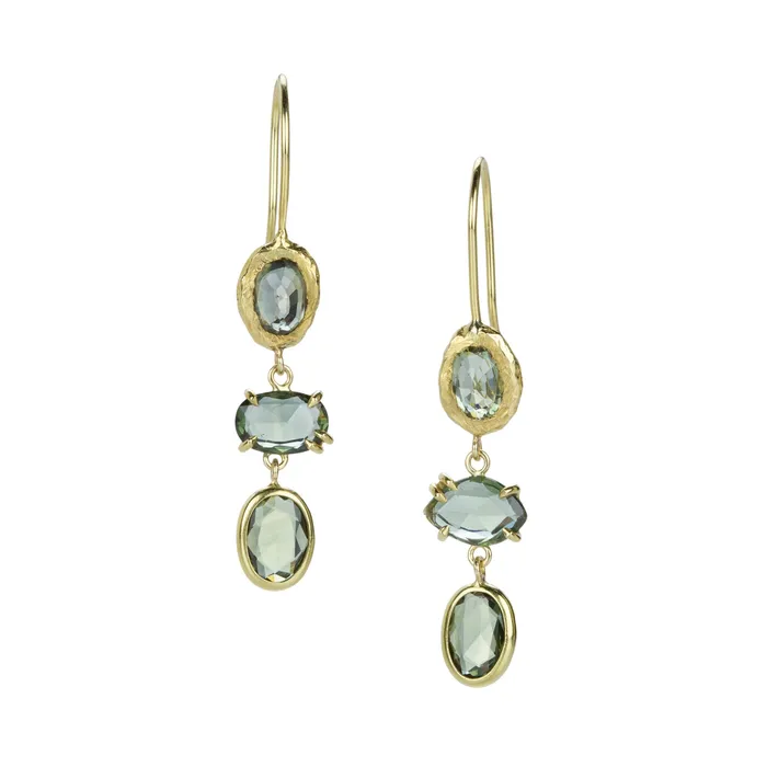 Page Sargisson Earrings Ombre Green Sapphire Earrings