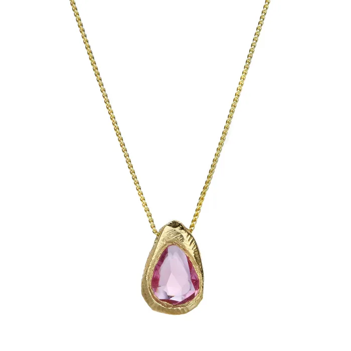 Page Sargisson Necklaces Rose Cut Pink Sapphire Pendant Necklace