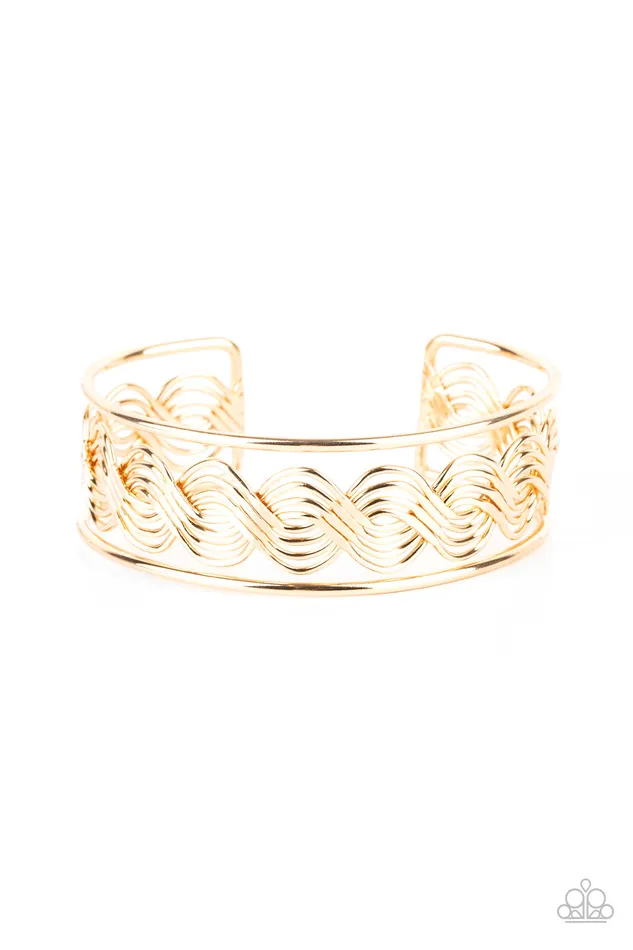 Paparazzi Accessories Bracelets | Paparazzi WEAVE An Impression - Gold Bracelet