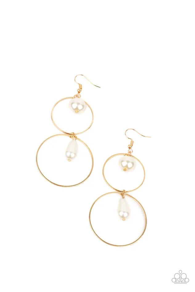 Paparazzi Accessories Earrings | Paparazzi Cultured in Couture - Gold Earrings