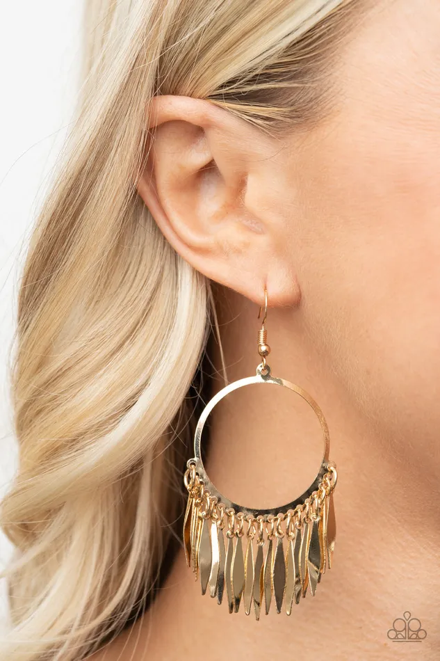 Paparazzi Accessories Earrings Paparazzi Radiant Chimes - Gold Earrings