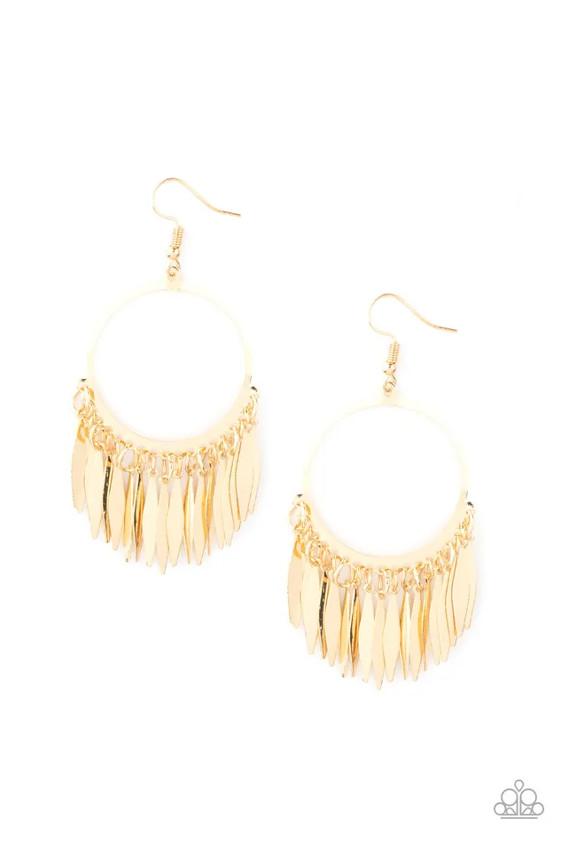 Paparazzi Accessories Earrings | Paparazzi Radiant Chimes - Gold Earrings