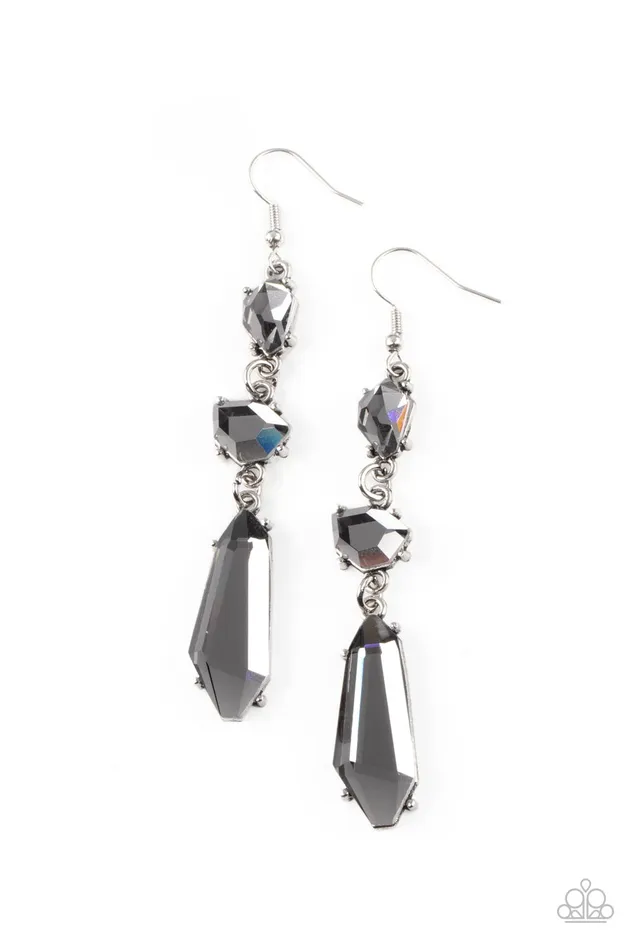 Paparazzi Accessories Earrings | Paparazzi Sophisticated Smolder - Silver Earrings