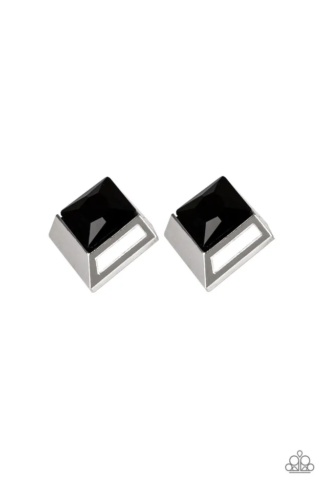 Paparazzi Accessories Earrings | Paparazzi Stellar Square - Black Earrings