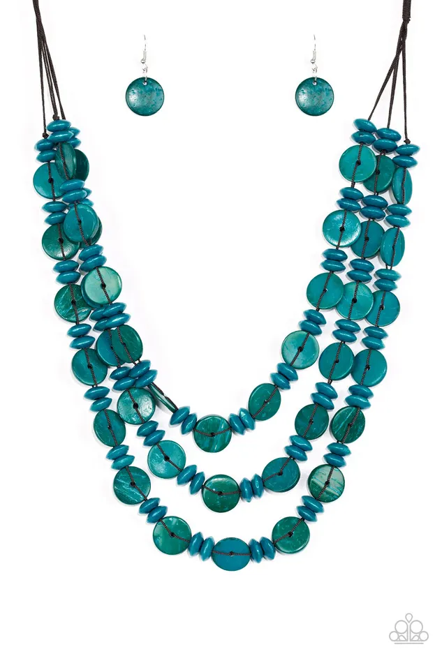 Paparazzi Accessories Necklaces | Paparazzi Barbados Bopper - Blue Necklace