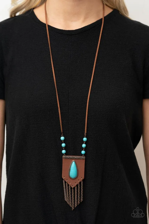 Paparazzi Accessories Necklaces Paparazzi Enchantingly Tribal - Copper and Blue Necklace