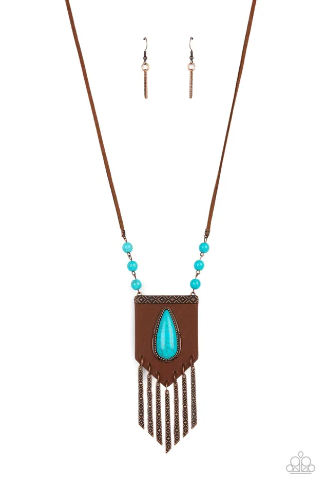 Paparazzi Accessories Necklaces | Paparazzi Enchantingly Tribal - Copper and Blue Necklace