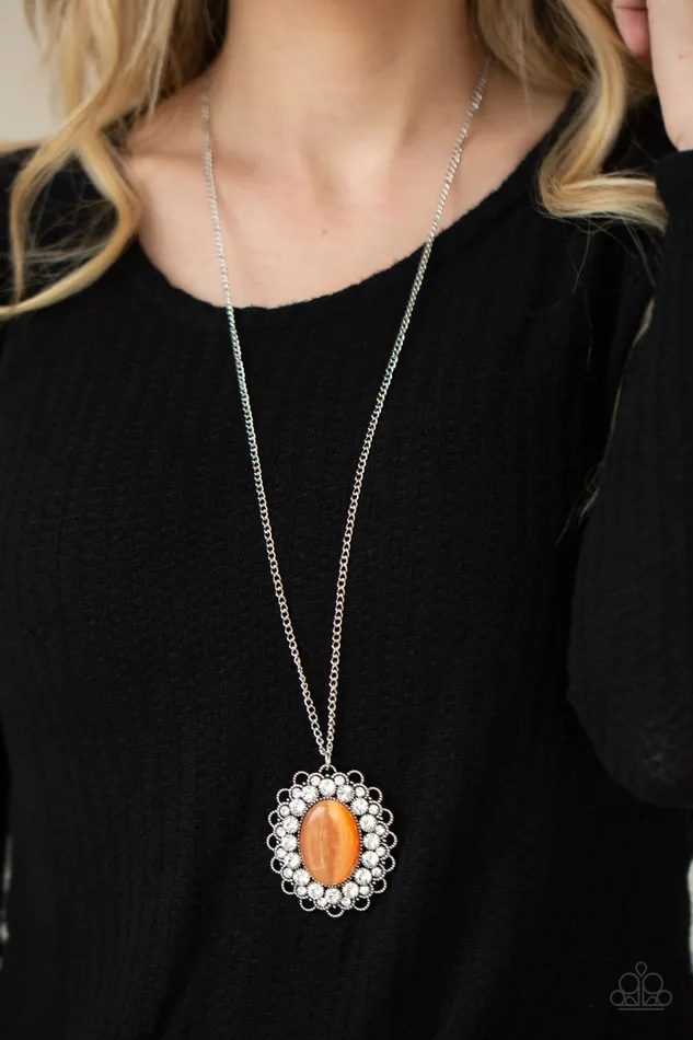 Paparazzi Accessories Necklaces Paparazzi Oh My Medallion - Orange Necklace