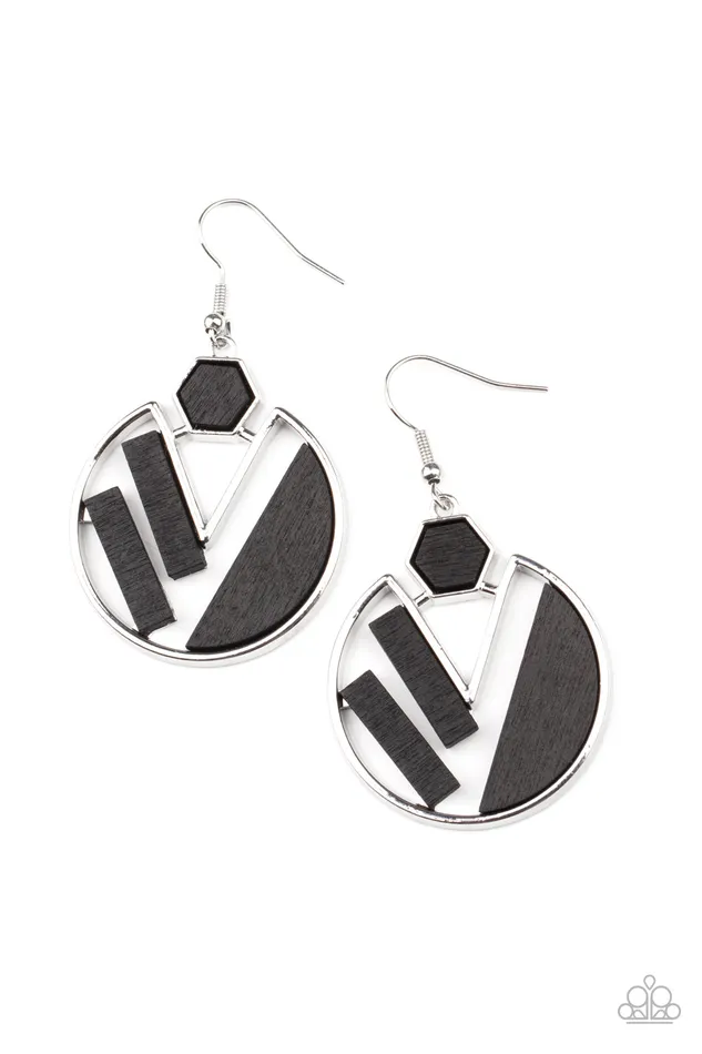 Paparazzi Accessories Paparazzi Petrified Posh - Black Earrings | Earrings