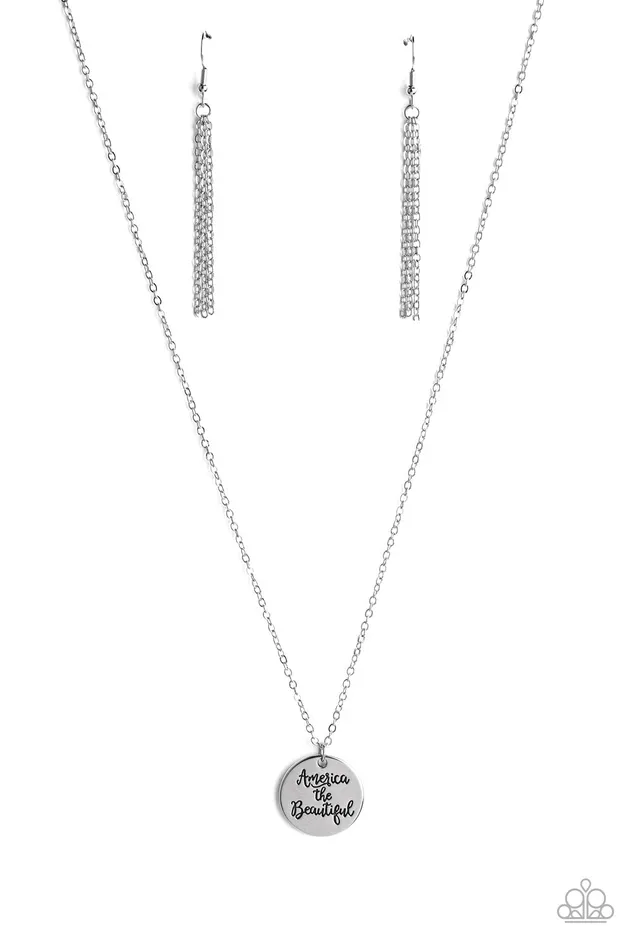 Paparazzi America The Beautiful - Silver Necklace | diannesjewelryshop Necklaces