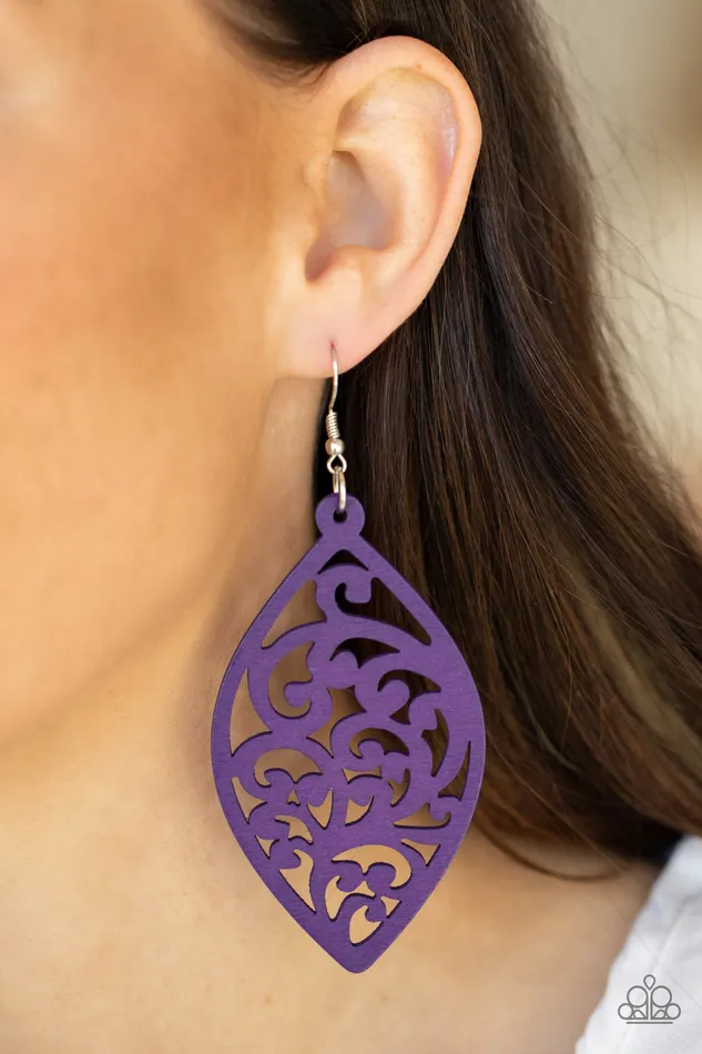 Paparazzi Coral Garden - Purple Earrings Paparazzi Accessories Earrings