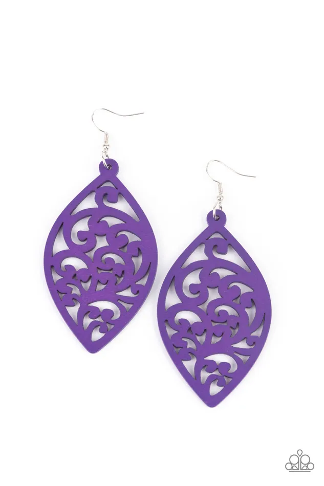 Paparazzi Coral Garden - Purple Earrings | Paparazzi Accessories Earrings