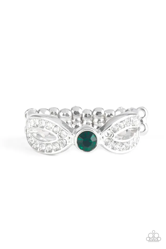 Paparazzi Extra Side Of Elegance - Green Ring | Paparazzi Accessories Rings