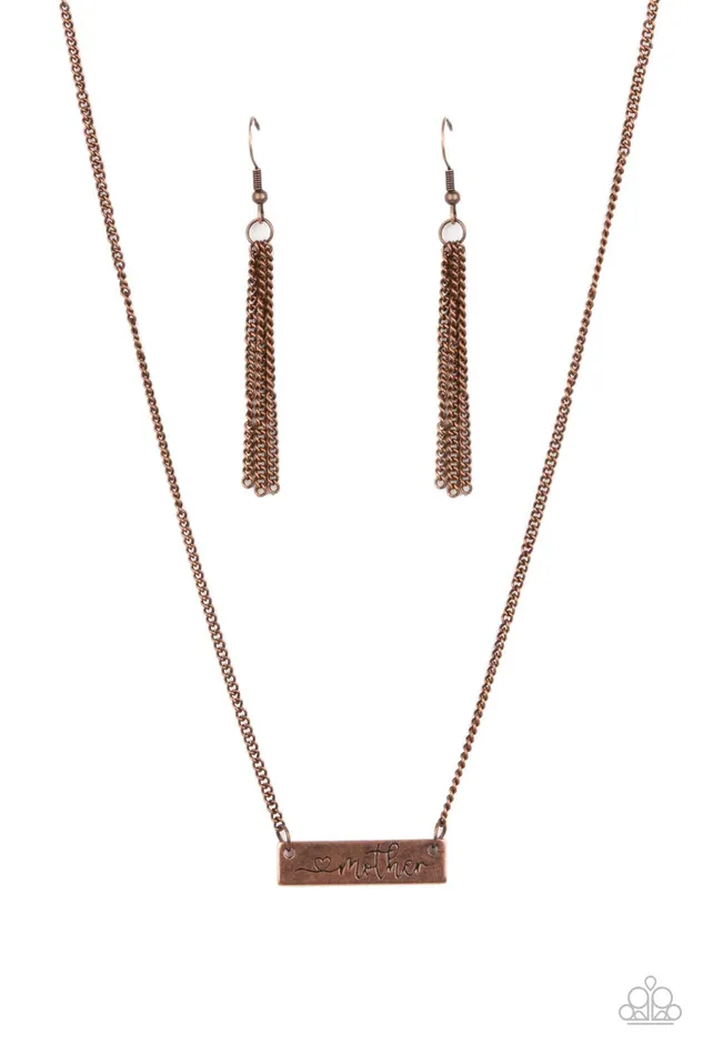 Paparazzi Joy Of Motherhood - Copper Necklace | Paparazzi Accessories Necklaces