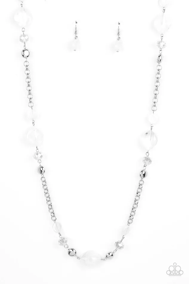 Paparazzi Light-Scattering Luminosity White Necklace | diannesjewelryshop Necklaces