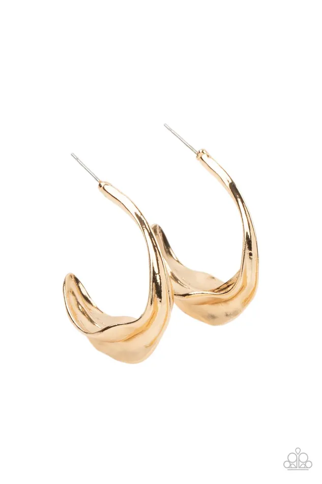 Paparazzi Modern Meltdown - Gold Earrings | Paparazzi Accessories Earrings