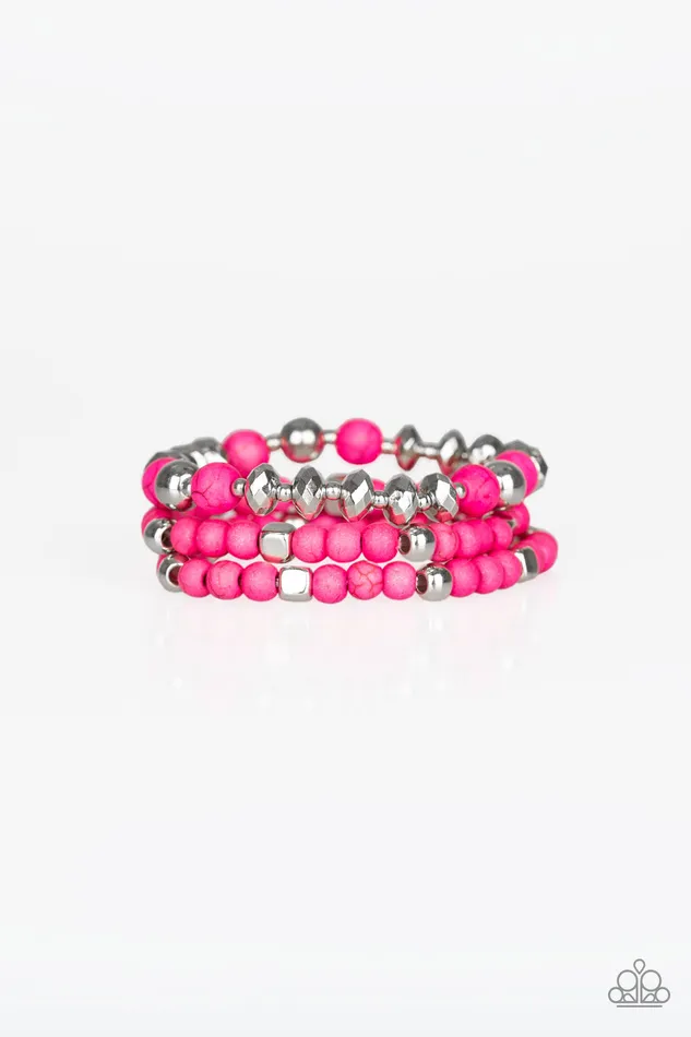 Paparazzi Mountain Artist - Pink Bracelet | Paparazzi Accessories Bracelets