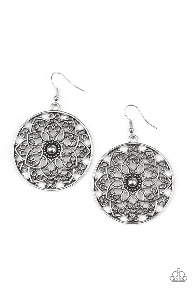 Paparazzi Petal Prana - Silver Earrings | diannesjewelryshop Earrings