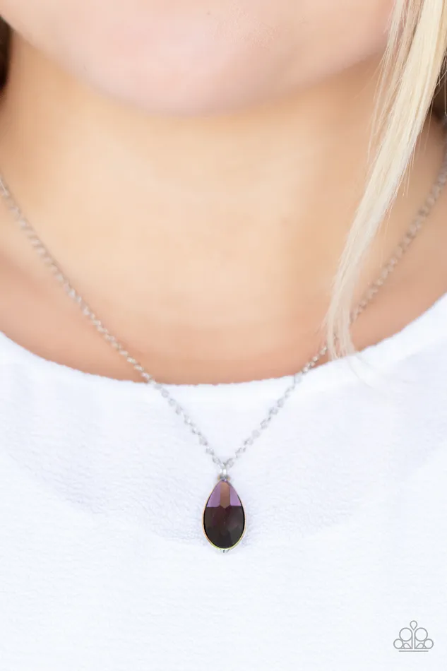 Paparazzi Prismatically Polished - Purple Necklace Paparazzi Accessories Necklaces