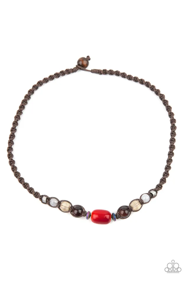 Paparazzi Put Up A BEACHFRONT Red Necklace | diannesjewelryshop Necklaces