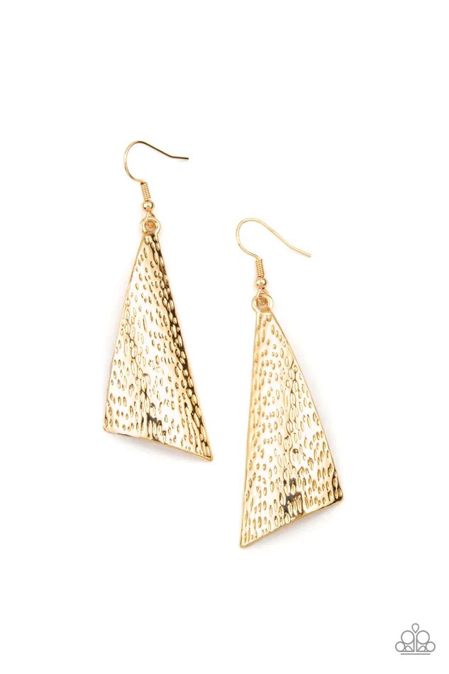 Paparazzi Ready The Troops - Gold Earrings | Paparazzi Accessories Earrings